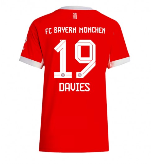 Bayern Munich Alphonso Davies #19 Domácí Dres pro Dámské 2025-26 Krátký Rukáv Bayern Munich Alphonso Davies #19 Domácí Dres pro Dámské 2025-26 Krátký Rukáv